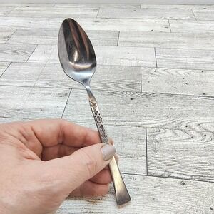 Vintage EKCO Eterna Cantina Spoon Stainless Steel Floral Handle Flatware